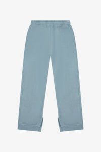 Tenly - COTTON FLEECE SPLIT HEM POCKET PANT-Blue Moon
