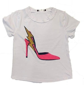 Sparkle By Stoopher White Short Sleeve Tee - In a Flash