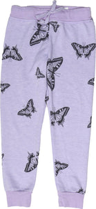 T2Love - Lavender Cuff Sweatpants - Butterfly Print