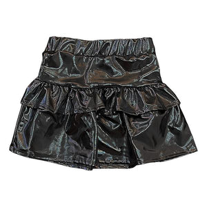 Tweenstyle - Black Metallic Ruffle Skirt
