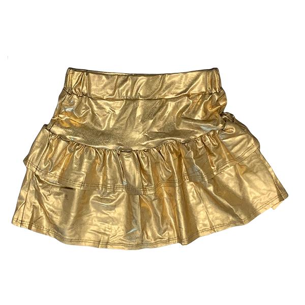 Tweenstyle - Gold Metallic Ruffle Skirt
