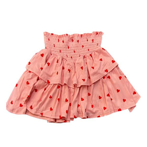 Tweenstyle - Heart Print Smocked Skirt