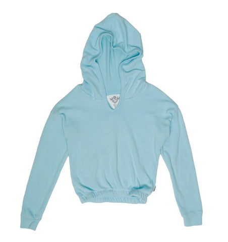 T2Love - Hooded Top with Elastic Hem - Cotton Blue