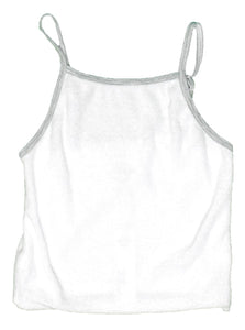 T2Love - Terry Cami Top with Contrast Trim - White