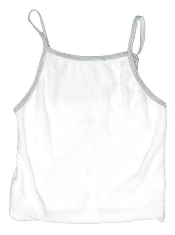 T2Love - Terry Cami Top with Contrast Trim - White