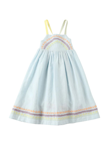 Stella McCartney Kids - Embroidered linen & cotton dress