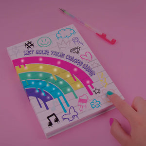 Make It Real - GRAFFITI LIGHT UP JOURNAL WITH RAINBOW INK PEN