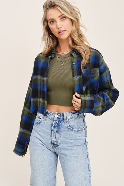 Mimosa - Cropped Plaid Button Down