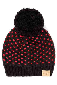 C.C. Kids Heart Pattern Knit Beanie