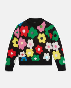 Stella McCartney Kiids - Sequin Flower Knit Intarsia Sweater