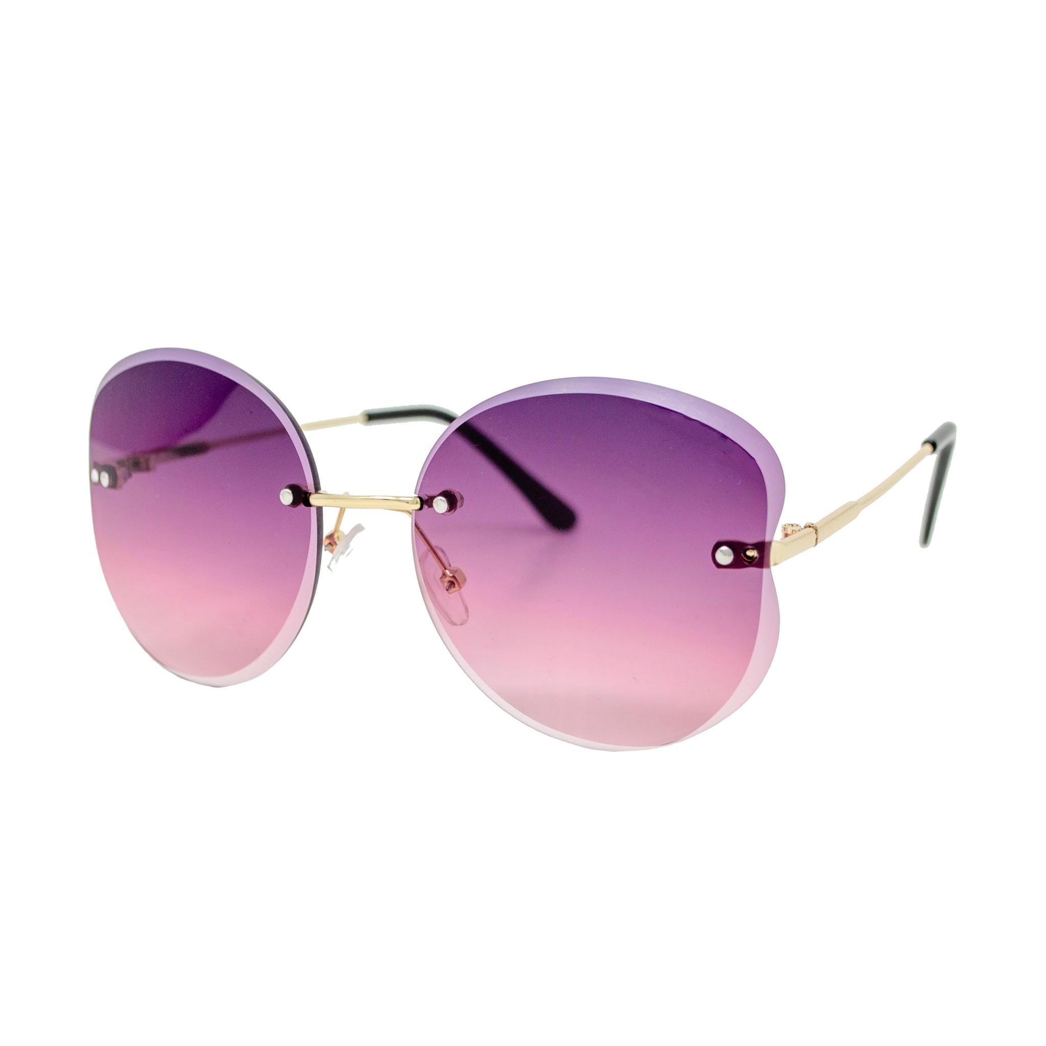 Zomi Gems - Frameless Butterfly Sunglasses - Purple