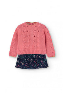 Boboli - Knit Floral Combo Dress