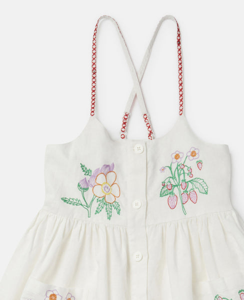 Stella McCartney - Flower Embroidered Linen Dress