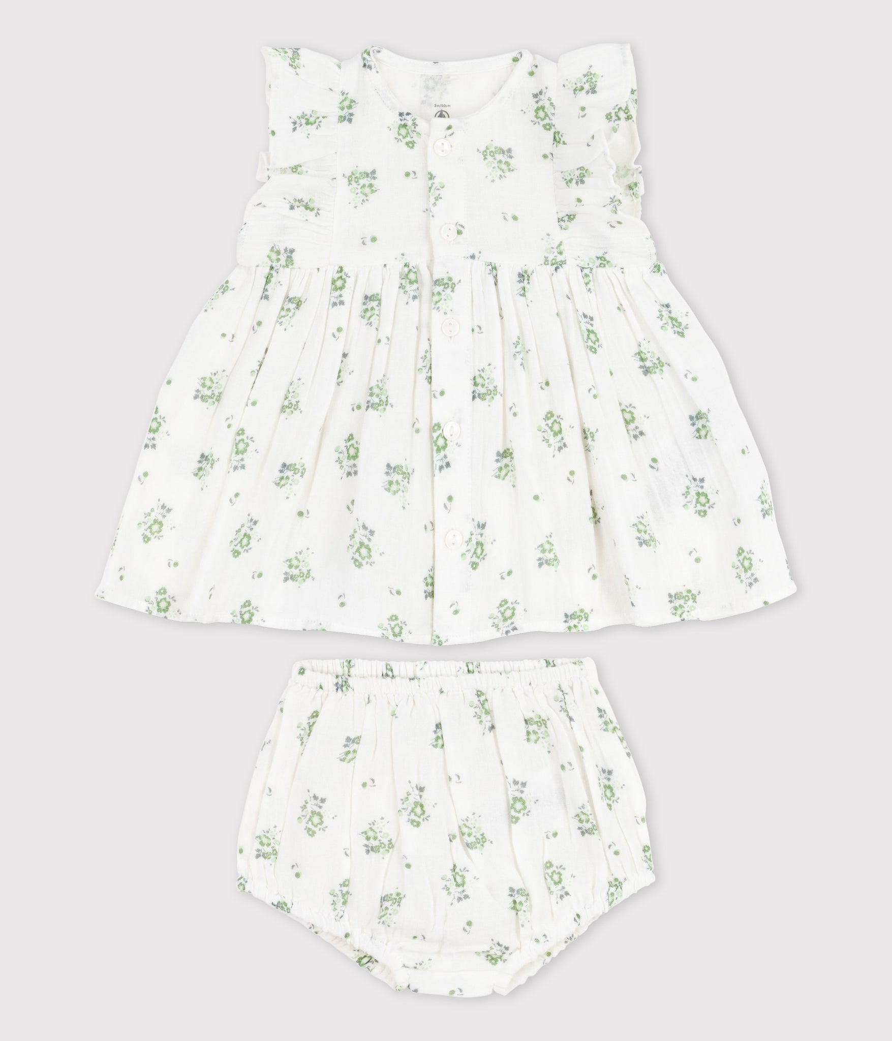 Petit Bateau - Baby Girl Floral Dress with Bloomers