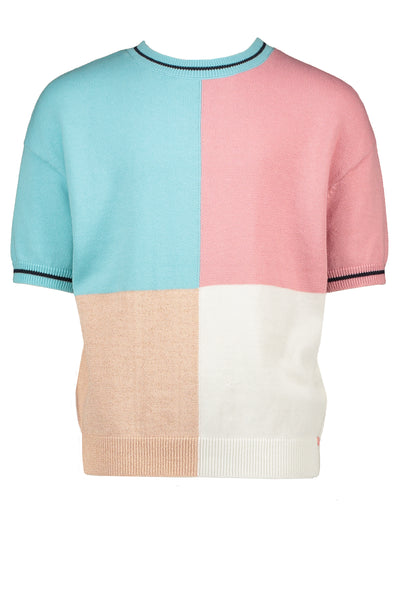 Nono - Colorblock Short Sleeve Sweater