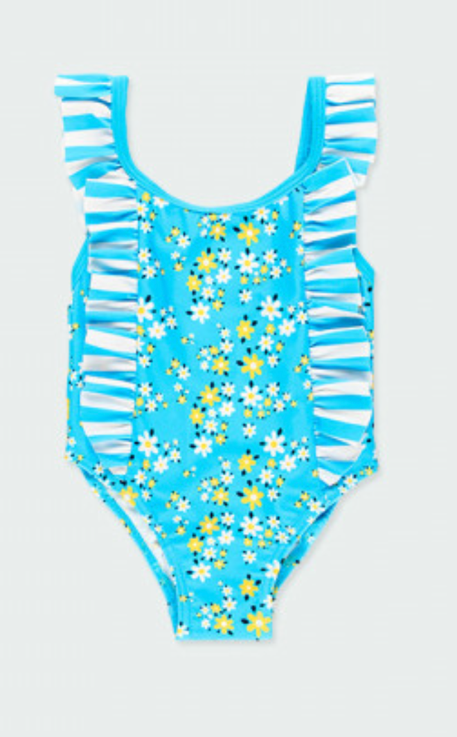 Boboli - Floral Swimsuit with Ruffle trim
