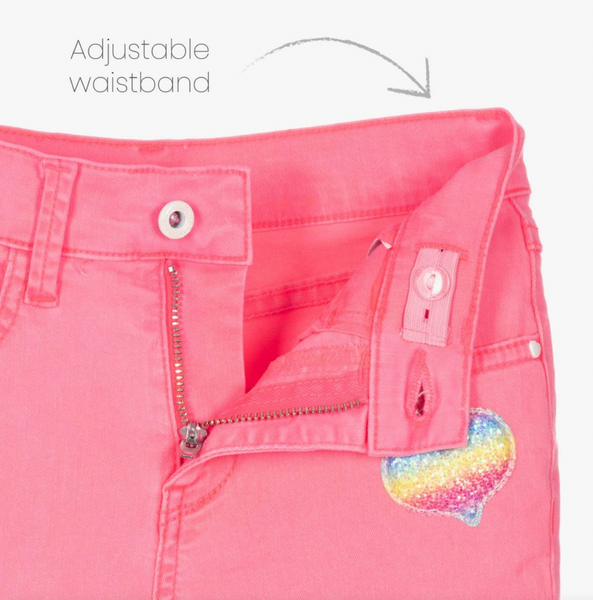 Billieblush Apparel - Neon Pink Heart Jeans