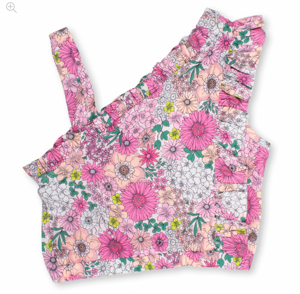 Shade Critters - One Shoulder Top - Mod Floral Pink