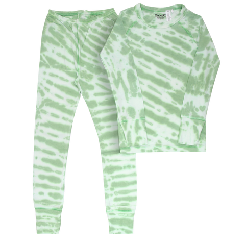 Coccoli - Tencel Jersey Pajamas in Green Tie-Dye