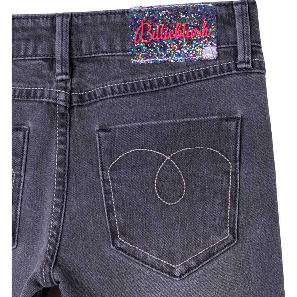 Billieblush Apparel - Grey Glitter Stripe Jeans