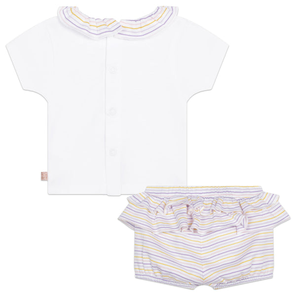 Carrement Beau - Infant Lemon Striped Shorts Set