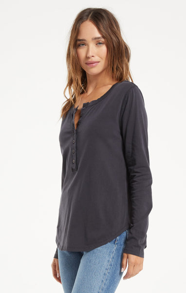 Z Supply - Andren Organic Long Sleeve Tee - Washed Black