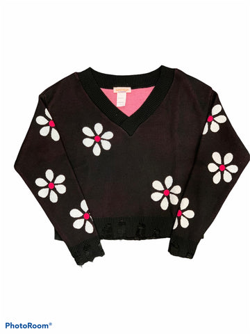 Tweenstyle - Distressed Daisies Sweater