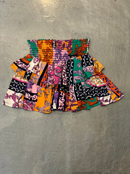 Tweenstyle - Patchwork Print Smocked Skirt