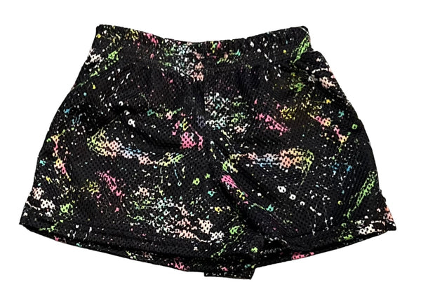 Dori Creations - Neon Black Splatter Mesh Shorts
