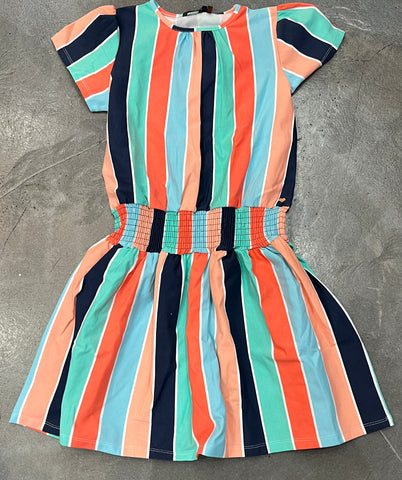 Nono - Papaya Punch Striped Dress