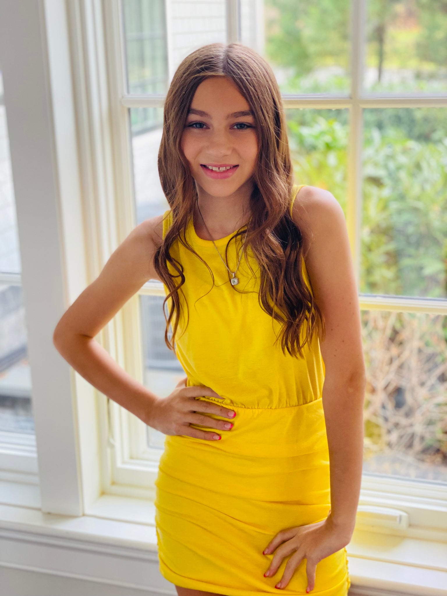 Tweenstyle by Stoopher - Solid Jersey Ruched Dress - Yellow Stoopher & Boots Tweenstyle by Stoopher - Solid Jersey Ruched Dress - Yellow Stoopher & Boots