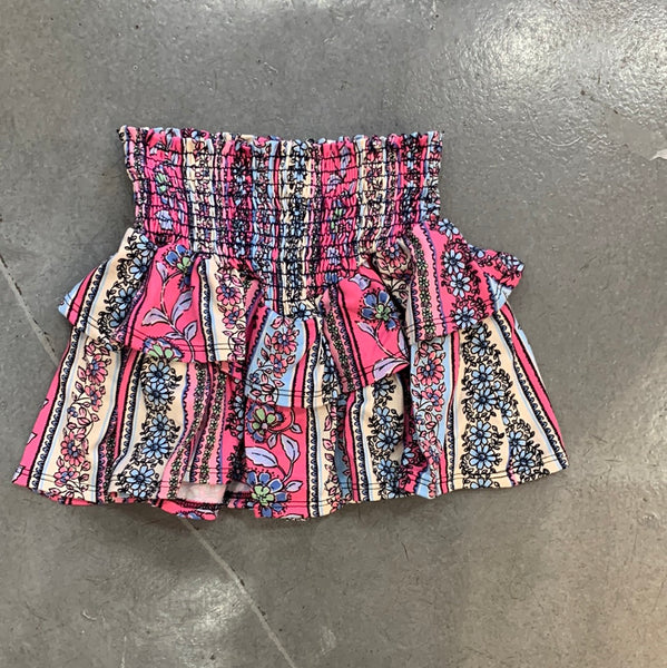 Tweenstyle by Stoopher - Pink Boho Print Smocked Skirt