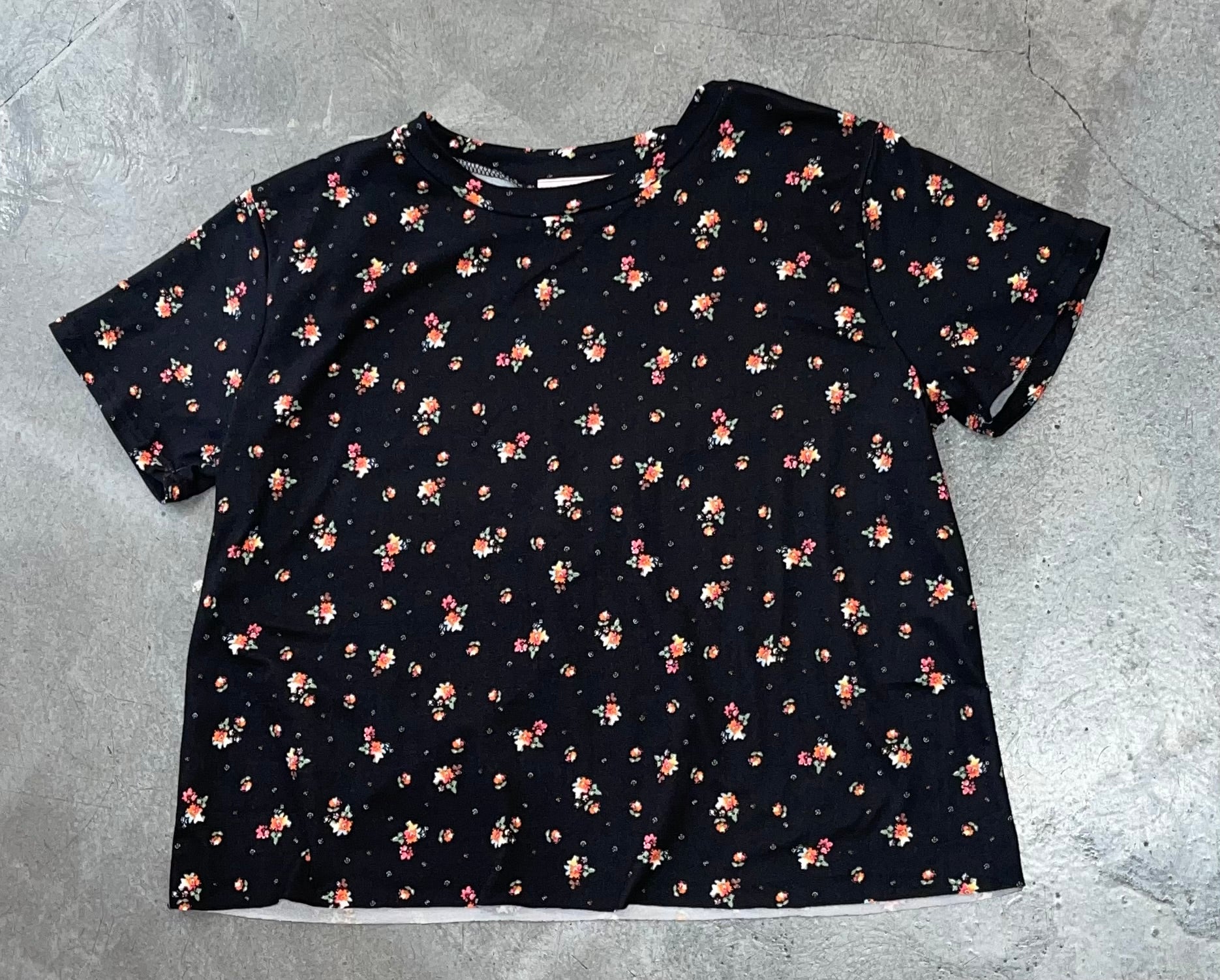 Tweenstyle - Black Floral Boxy Tee