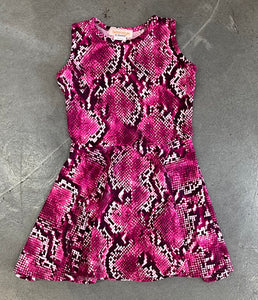 Tweenstyle - Pink Snake Print Skater Dress