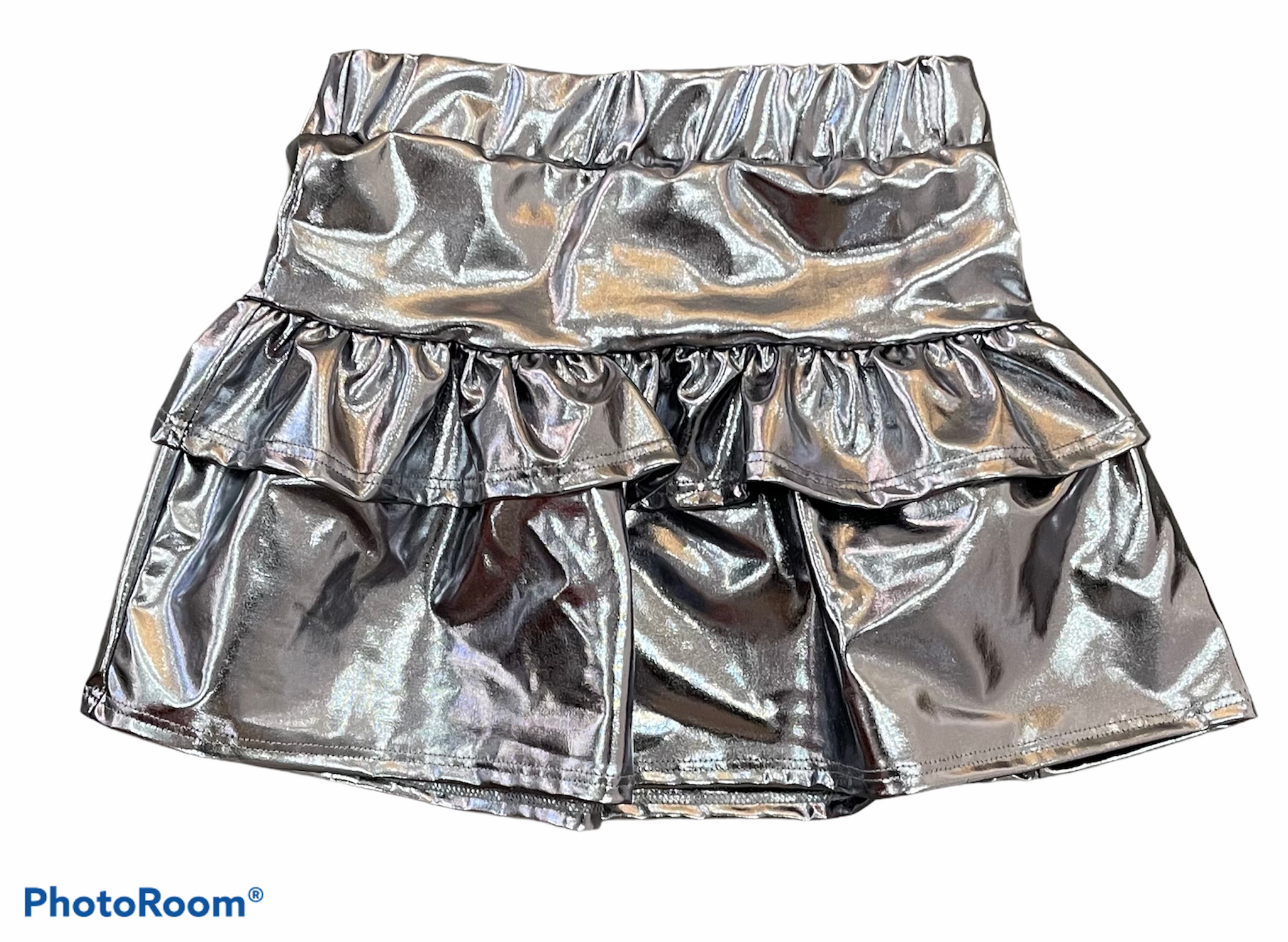 Tweenstyle Tiered Skirt, Metallic Silver