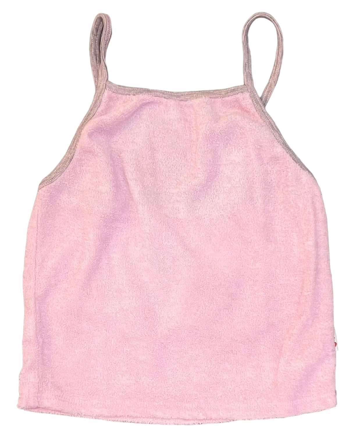 T2Love - Terry Cami Top with Contrast Trim - Pale Pink