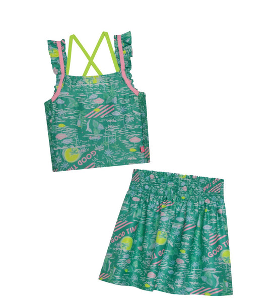 Billieblush - Tropical Print Satin Skirt