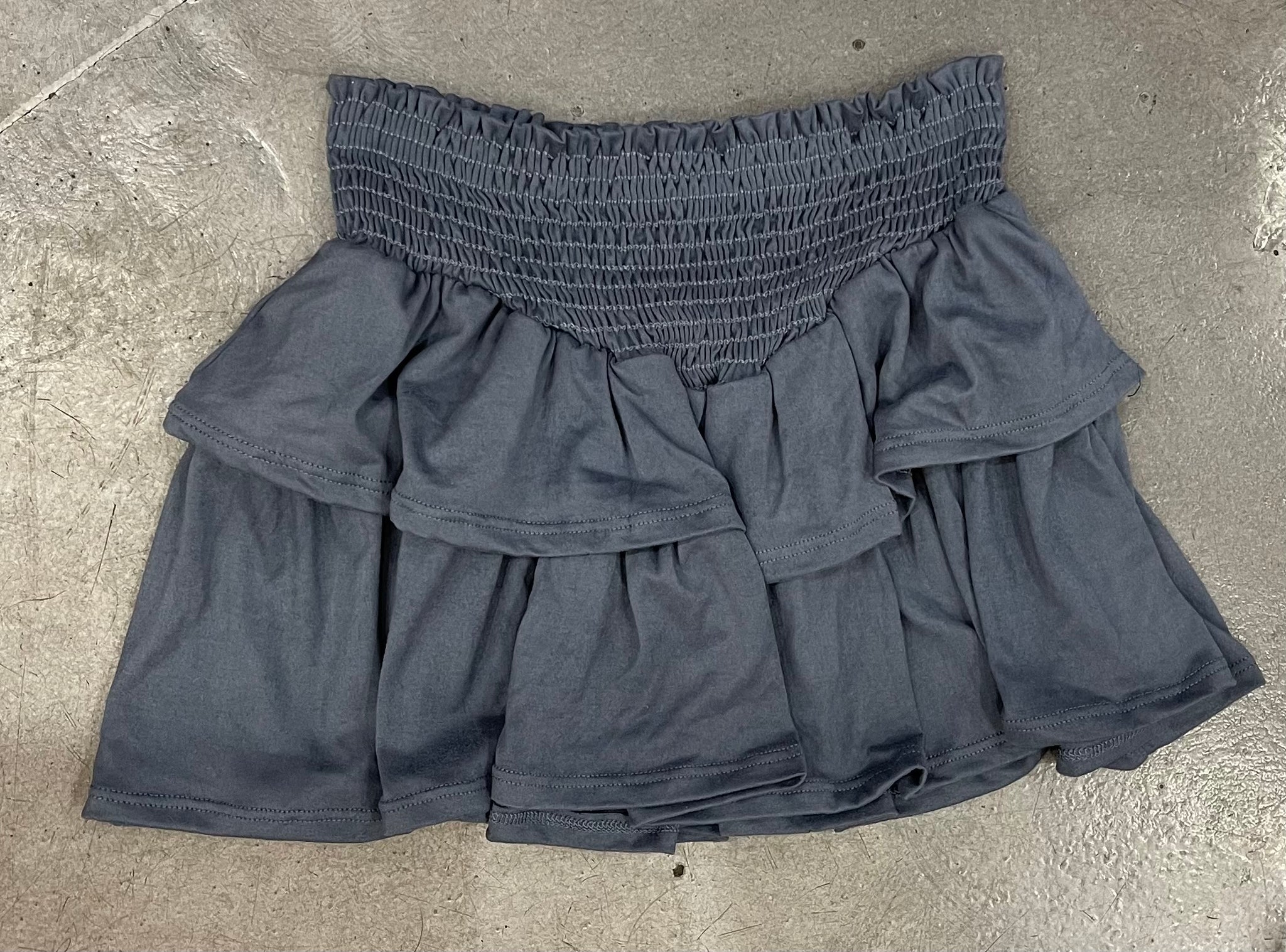 Tweenstyle - Solid Grey Smocked Skirt