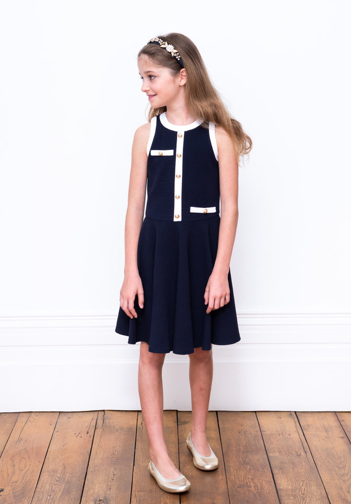David Charles Navy and White Party Dress Stoopher & Boots David Charles Navy and White Party Dress Stoopher & Boots