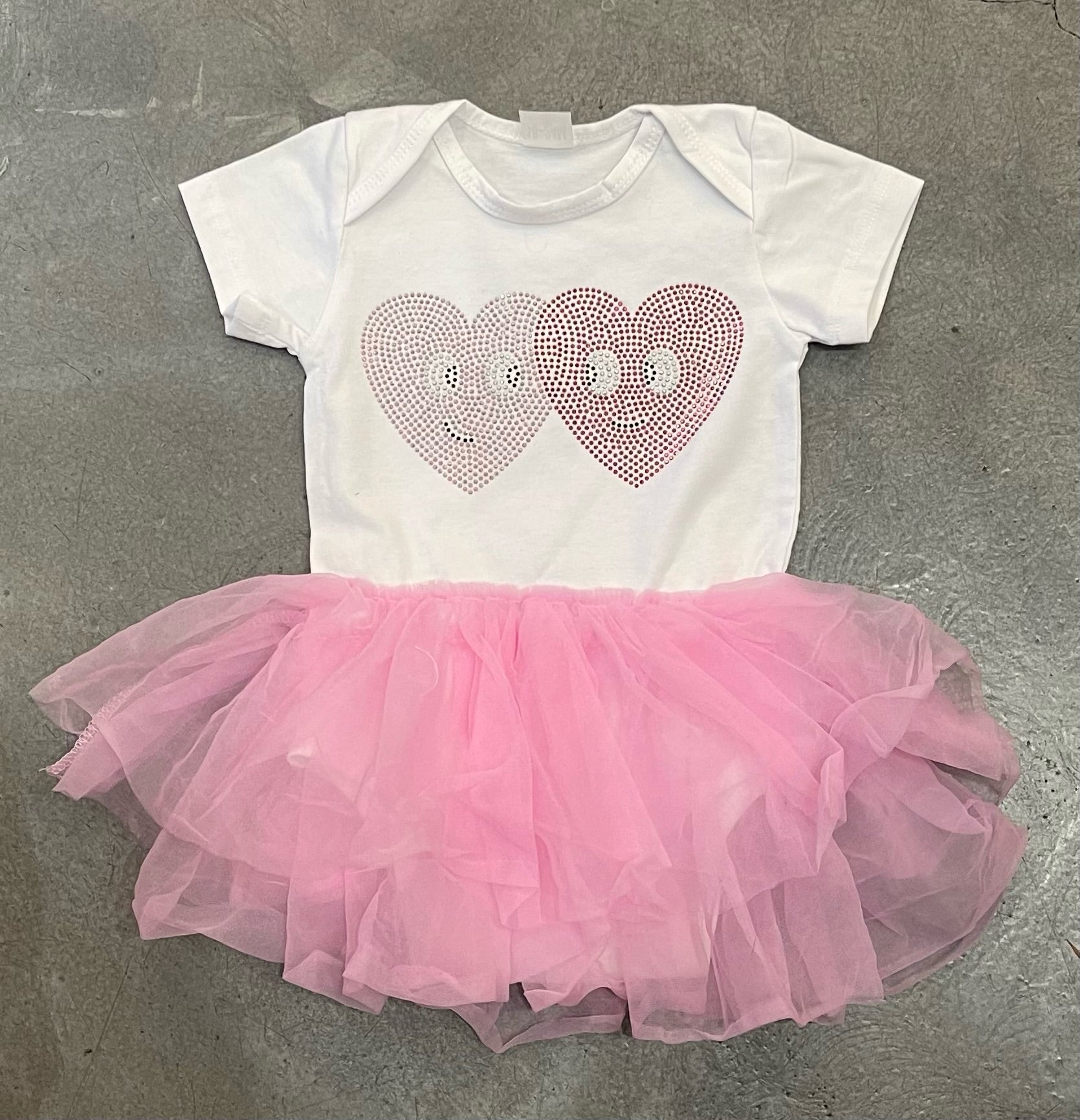Sparkle by Stoopher - Infant Tutu Dress, Double Heart - Pink