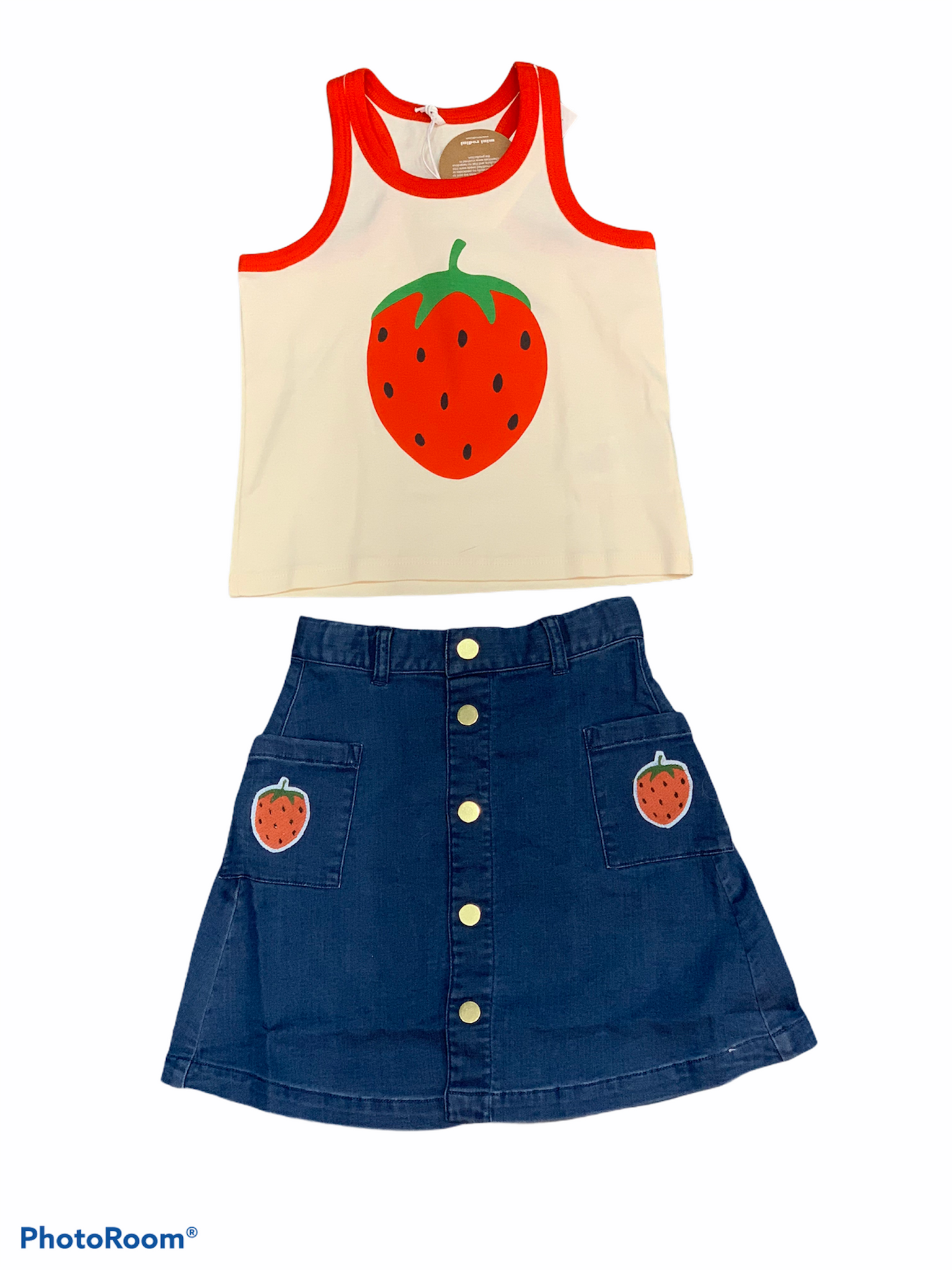 Mini Rodini - Denim Strawberry Skirt