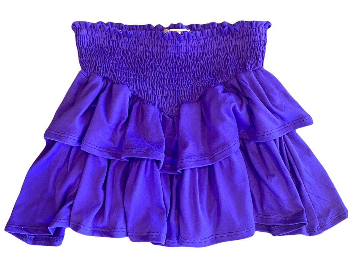 Tweenstyle - Solid Purple Smocked Skirt