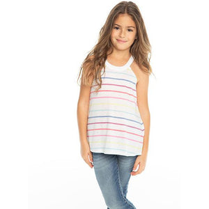 CHASER Girls' Rainbow Stripe Sleeveless Tank
