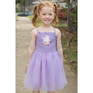 SPARKLE BY STOOPHER Strappy Tulle Dress with Sequin Unicorn