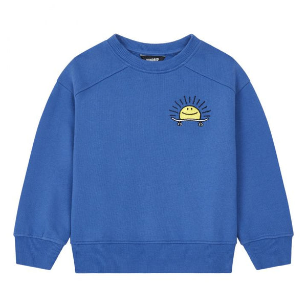 Hundred Pieces - Organic Cotton Shobu Happy Sweatshirt | Azure blue