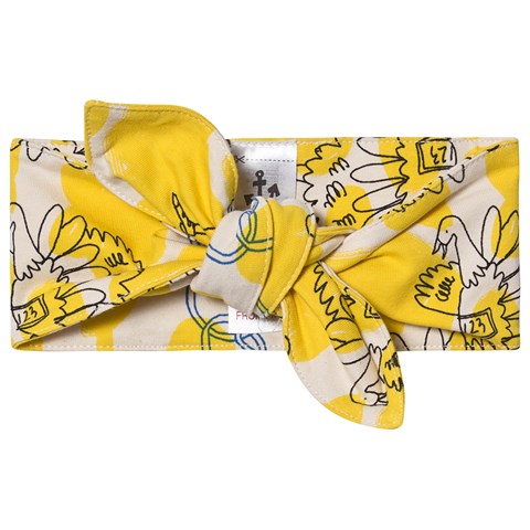 Noe & Zoe Berlin Yellow Ostrich Print Bow Headband