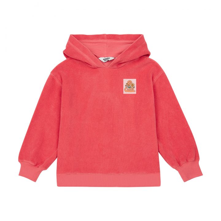 Hundred Pieces Organic Terry Cloth Hoodie Coral Stoopher Boots