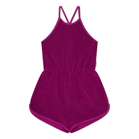 Hundred Pieces - Organic Terry Cloth Romper -  Blackcurrant