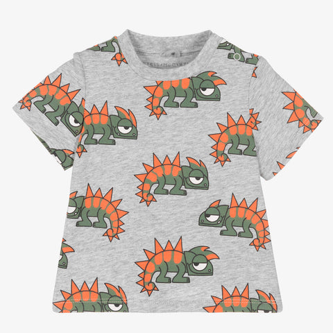 Stella McCartney Kids - Boys Grey Gecko Print T-Shirt