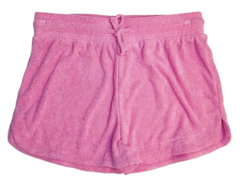 Pink Womens Terry Cloth Shorts Suzette French Terry Shorts Bubble